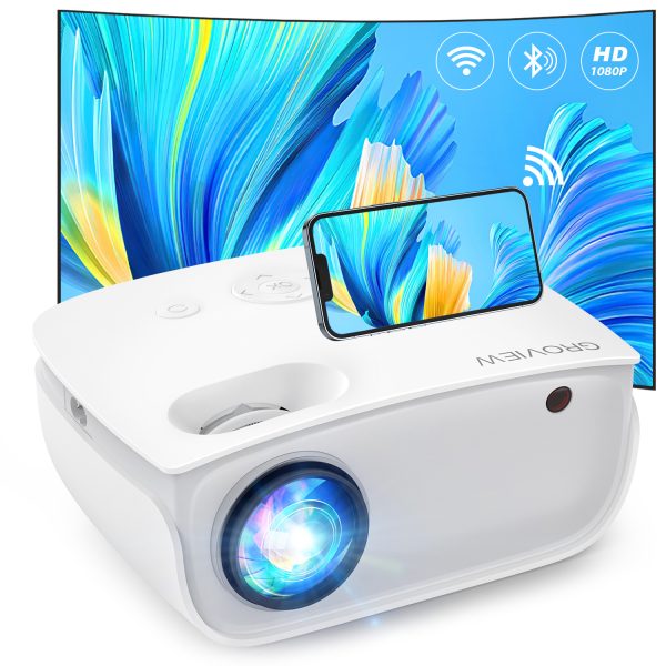 1-1.jpg GROVIEW Mini WiFi Projector, 7500 Lumen Portable Movie Projector with 100" Screen, 1080P & 240" Display Supported, Home Theater Projector Compatible with TV Stick, Android, iPhone