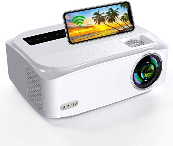 WiFi Projector, GROVIEW Native 1080P HD Wireless Projector, Supports 5G WiFi