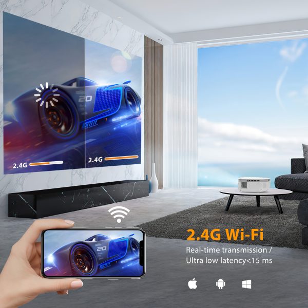 2-1.jpg GROVIEW Mini WiFi Projector, 7500 Lumen Portable Movie Projector with 100" Screen, 1080P & 240" Display Supported, Home Theater Projector Compatible with TV Stick, Android, iPhone