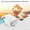 GROVIEW Mini Projector, 1080P HD and 240" LCD Display Supported Portable Projector, Movie Projector with 100" Projector Screen, Compatible with Fire Stick, HDMI, VGA, USB