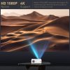 GROVIEW Projector, 2023 Upgraded Android TV 9.0 Mini Projector with Wifi and Bluetooth, 12000 Lux 1080P FHD Portable Outdoor Movie Projector, Smart Home Projector 4K Supported for Phone/PC