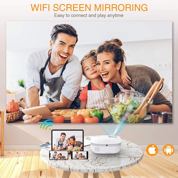 22-1.jpg GROVIEW Mini WiFi Projector, 7500 Lumen Portable Movie Projector with 100" Screen, 1080P & 240" Display Supported, Home Theater Projector Compatible with TV Stick, Android, iPhone