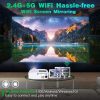 WiFi Projector, GROVIEW Native 1080P HD Wireless Projector, Supports 5G WiFi