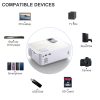 GROVIEW Mini Projector, 1080P HD and 240" LCD Display Supported Portable Projector, Movie Projector with 100" Projector Screen, Compatible with Fire Stick, HDMI, VGA, USB