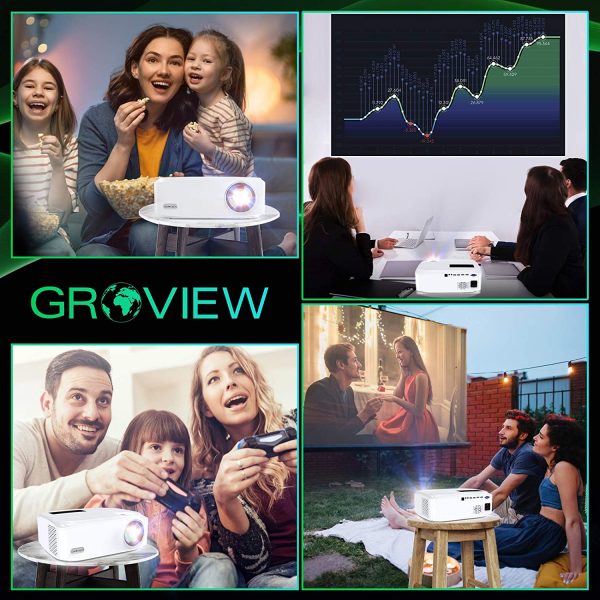 WiFi Projector, GROVIEW Native 1080P HD Wireless Projector, Supports 5G WiFi