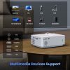 Groview Projector, 1080P Bluetooth Mini Projector with 100” Projector Screen, 9500 LUX Portable Outdoor Movie Projector for Phone, Compatible with VGA/HDMI/USB/SD/Laptop/Fire Stick/PS5