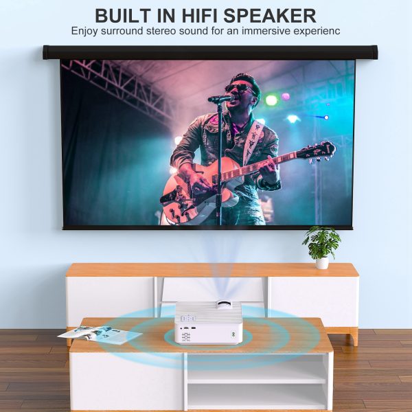 6-2.jpg GROVIEW Mini Projector, 1080P HD and 240" LCD Display Supported Portable Projector, Movie Projector with 100" Projector Screen, Compatible with Fire Stick, HDMI, VGA, USB
