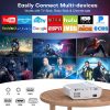 [Upgrade] Groview Mini Bluetooth Projector with 1080P Resolution - 8500 LUX Brightness, Portable Design with Bluetooth 5.1, 5-Watt Dual Stereo Speakers and 250 Inch Display Support for Home Theater, White