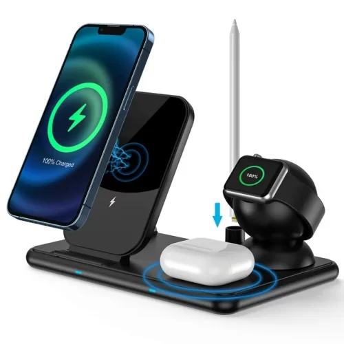 GROVIEW Wireless Charger fit for iPhone, 3 in 1 Charger fit for 14 13 12 11 X Pro Max & Apple Watch - Charging Stand Dock for AirPods